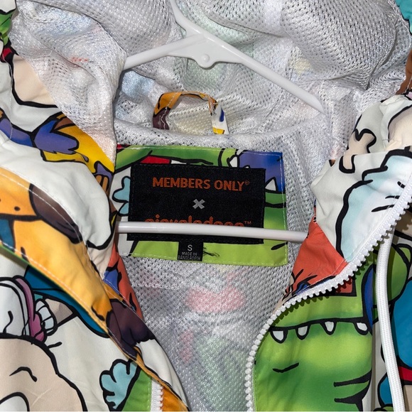 Member's Only X Nickelodeon RugRats All Over Print Windbreaker Hoodie Jacket- S - Picture 6 of 8